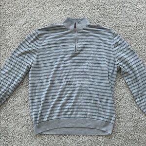 Johnnie-O Striped Quarter Zip Pullover – Lightweight Golf Sweater – Men’s XL